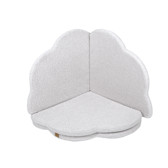 Teddystof speelmat wit wolkvorm – zacht en elegant