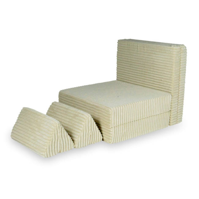Luxury Montessori play sofa in caramel waffle corduroy – 13-piece modular set
