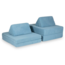 Luxus Montessori Spielsofa aus blauem Waffle-Cord – 10-teiliges modulares Kindersofa