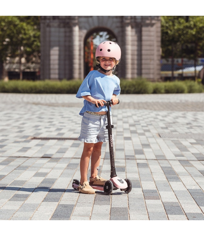 Kinderstep Highwaykick 3 LED roze met opvouwbaar stuur