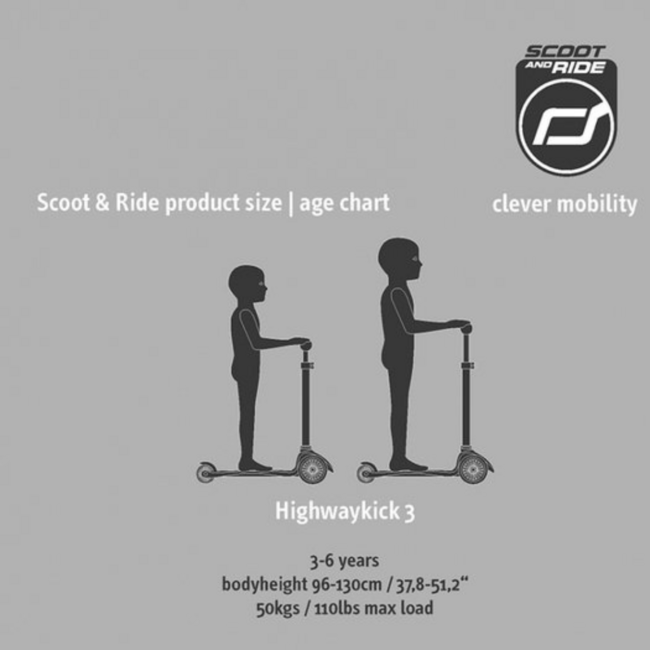 Kinderstep Highwaykick 3 LED roze met opvouwbaar stuur