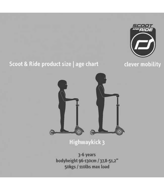 Kinderstep Highwaykick 3 LED roze met opvouwbaar stuur