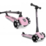 Kinderstep Highwaykick 3 LED roze met opvouwbaar stuur