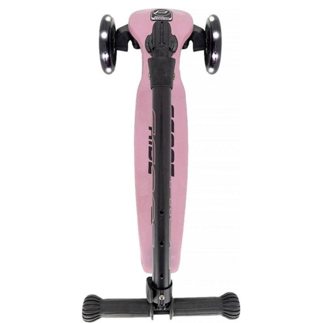 Kinderstep Highwaykick 3 LED roze met opvouwbaar stuur
