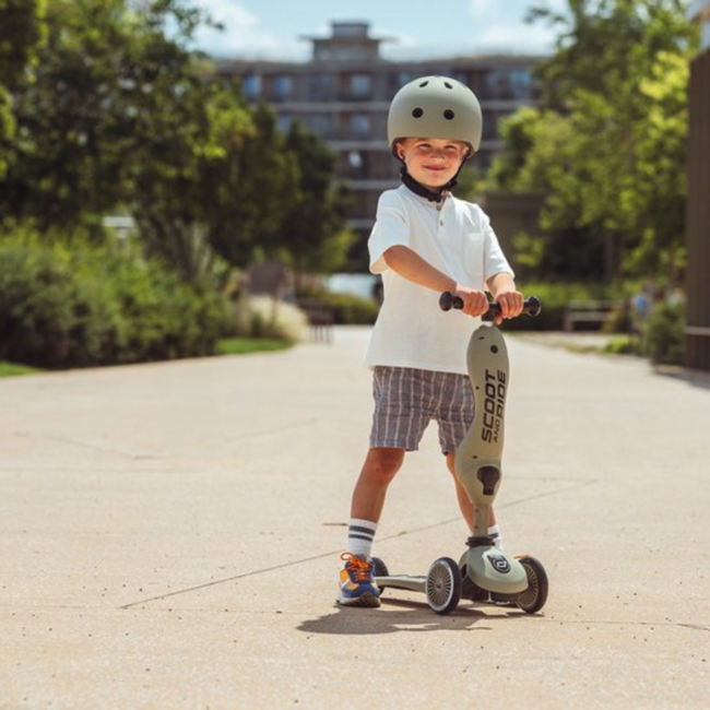 Kinderstep Highwaykick 1 olive kinderstep 2-in-1 met zitje