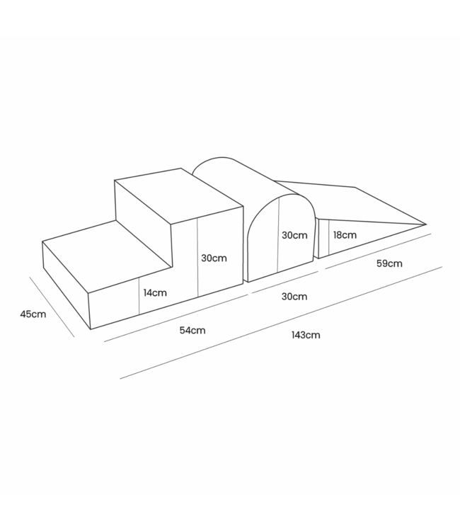Witte foam blokken set van zachte teddystof – 3-delig kinderspeelgoed