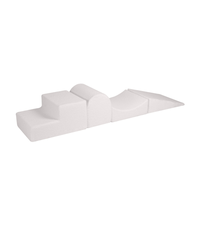 Witte foam blokken set van zachte teddystof – 4-delig kinderspeelgoed