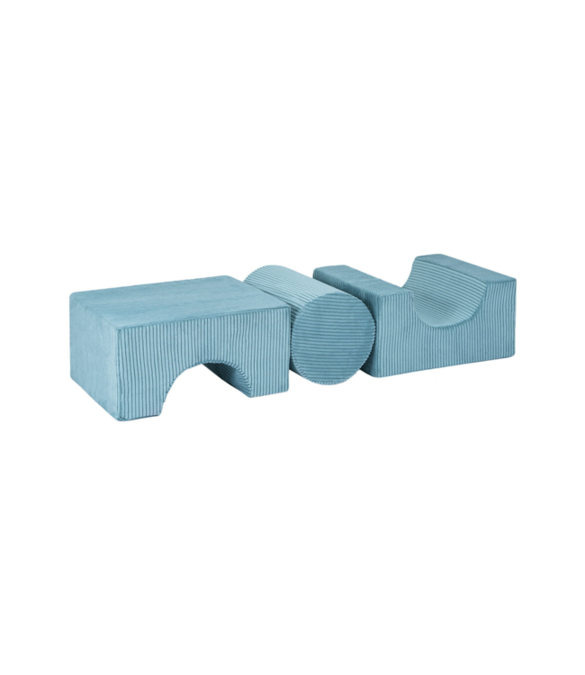 Foam blokken set Explorer | Turquoise velvet ribstof | 3-delig