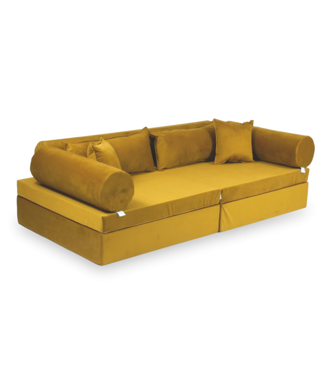 Montessori speelbank goud velvet 13 delig stijlvol en speels meubel