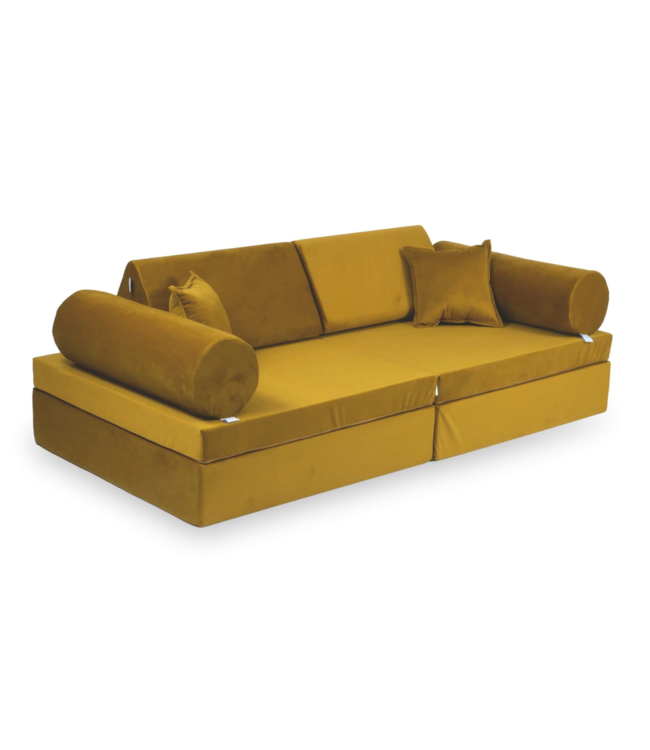 Montessori speelbank goud velvet 13 delig stijlvol en speels meubel