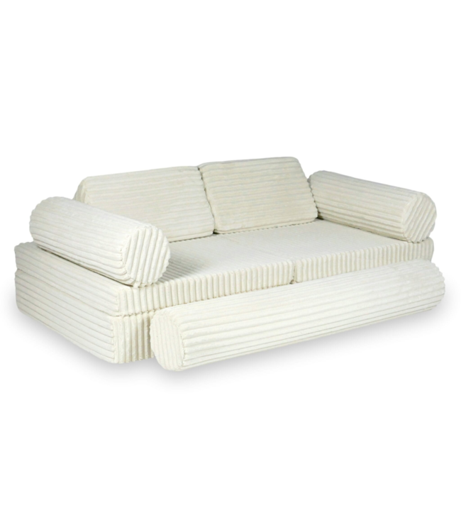 Montessori speelbank ecru waffle corduroy 13 delig creatief speelmeubel