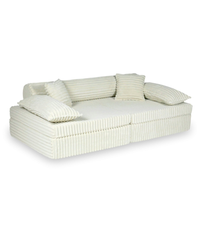 Montessori speelbank ecru waffle corduroy 13 delig creatief speelmeubel