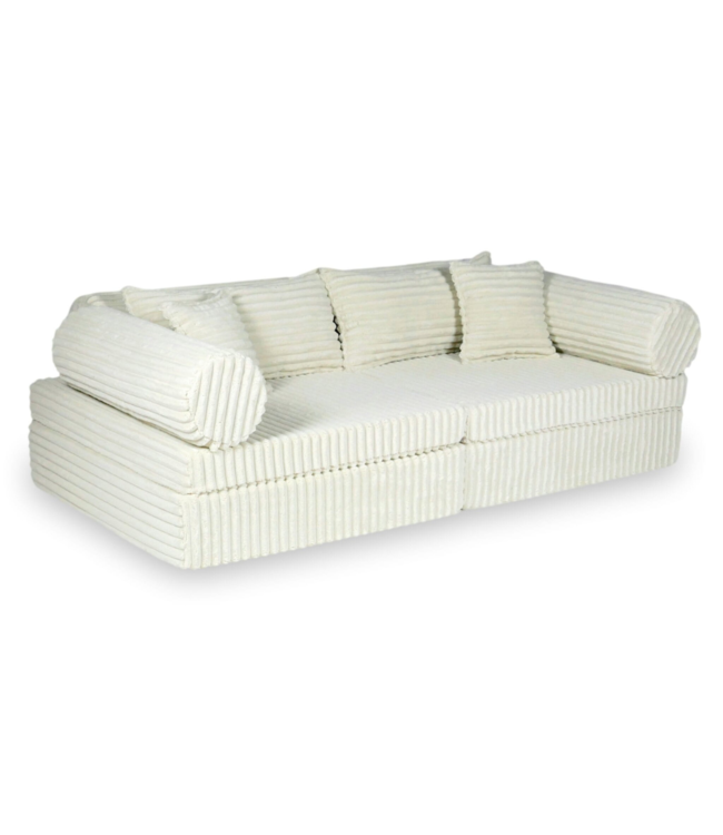 Montessori speelbank ecru waffle corduroy 13 delig creatief speelmeubel