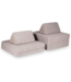 Lichtroze modulaire speelbank met waffle corduroy hoes