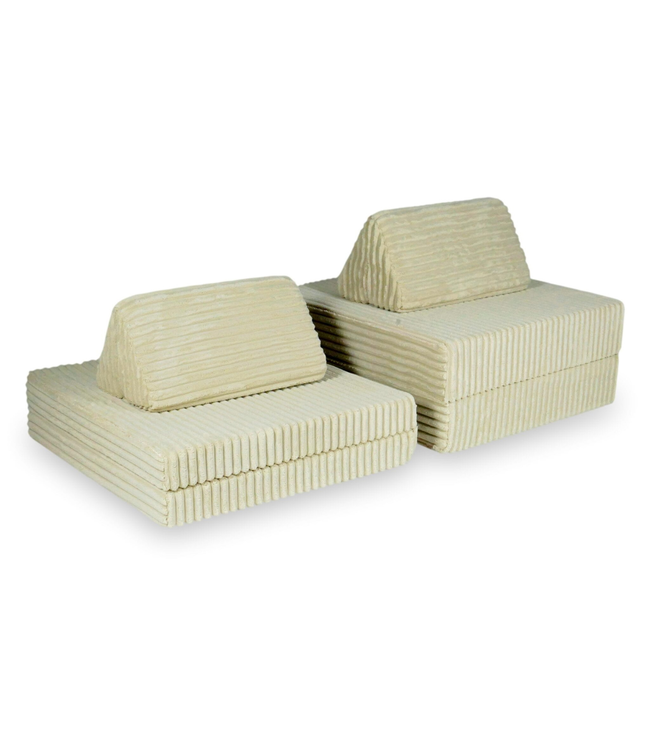 Modulaire speelbank caramel met waffle corduroy hoes