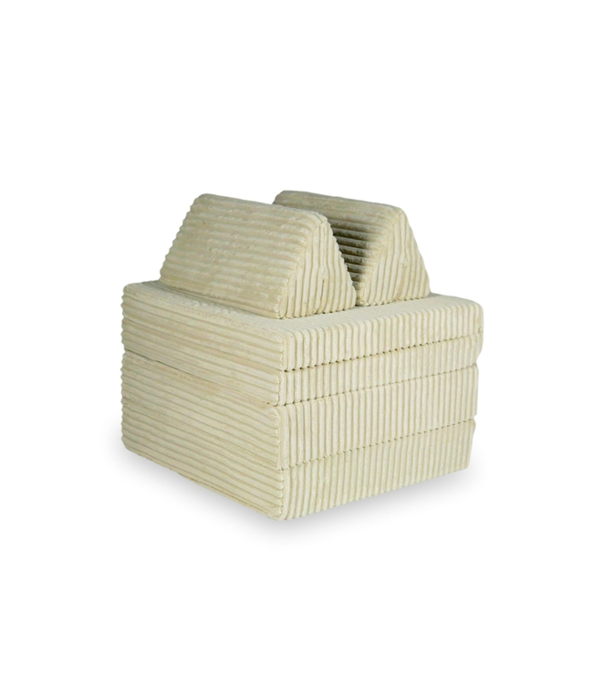 Modulaire speelbank caramel met waffle corduroy hoes