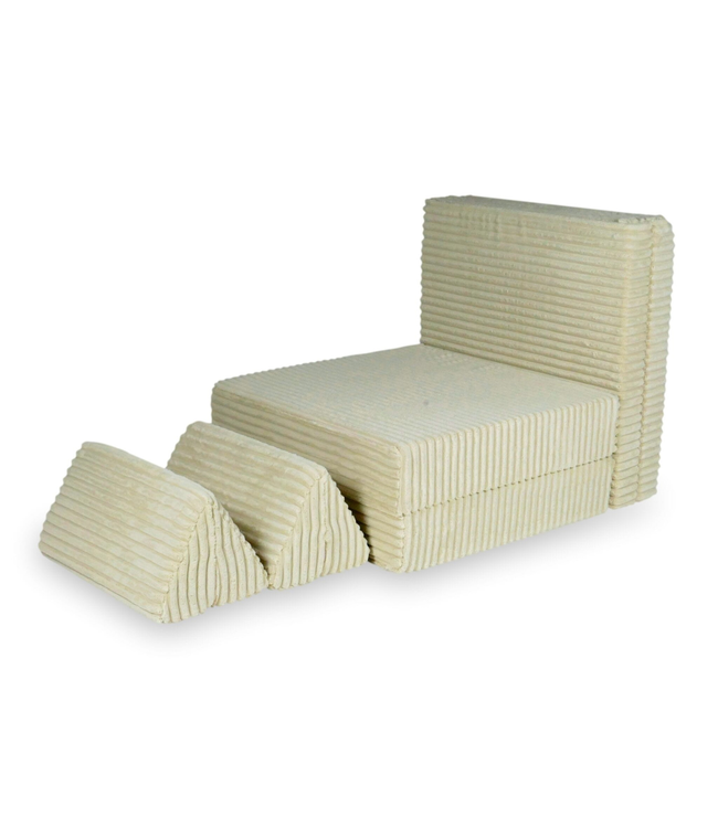 Modulaire speelbank caramel met waffle corduroy hoes