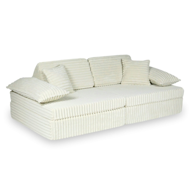 Modulaire Montessori speelbank beige in waffle corduroy