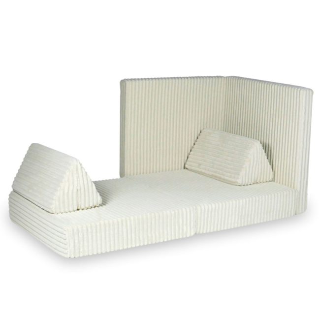 Modulaire Montessori speelbank beige in waffle corduroy