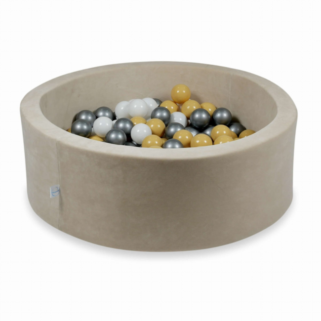 Bac à balles soft velvet avec 200 balles douces | Beige
