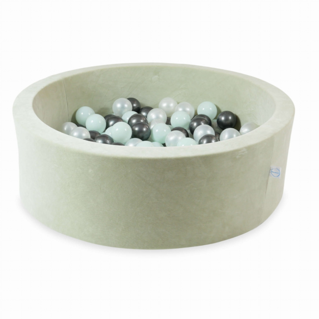 Piscine à balles ronde Soft Velvet 90 cm avec 200 balles au choix | Menthe