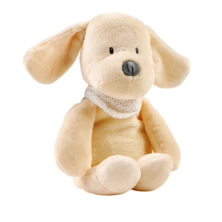 Nattou Knuffel hond Sleepy met hartslag en lamp   | Lichtbruin