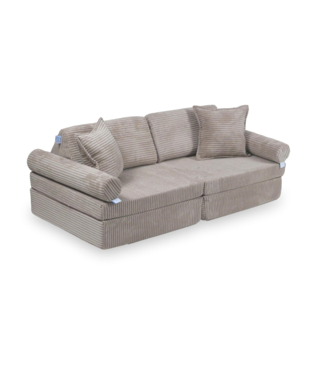 Montessori mini speelbank lichtroze – modulaire corduroy speelsofa
