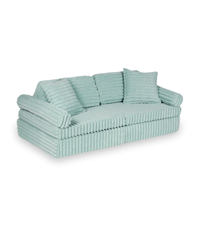 Montessori mini play sofa comfort waffle licht mint – compact & zacht
