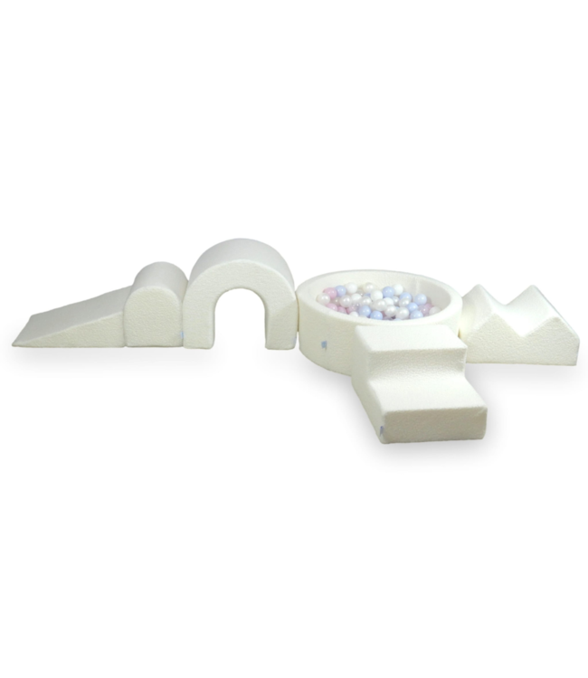 XXL foam speelset met ballenbak in zachte teddystof