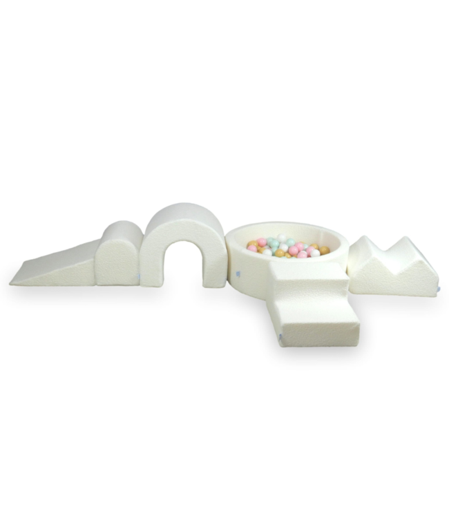 XXL foam speelset met ballenbak in zachte teddystof