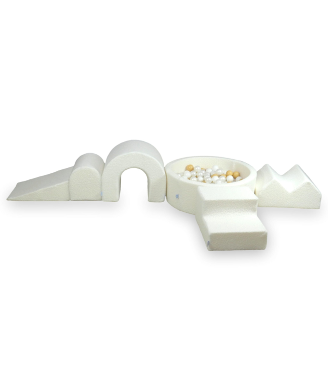 XXL foam speelset met ballenbak in zachte teddystof