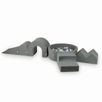 Mimii Foam speelset met ballenbak XXL | Donkergrijs