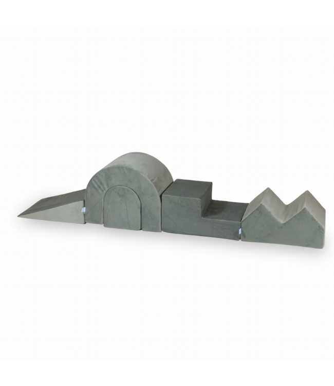 XXL foam speelset met ballenbak in grijze velvet