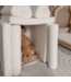 Witte modulaire mini speelbank van zachte teddystof voor peuters