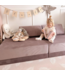 Velvet lila modulaire mini speelbank van zacht schuim en luxe stof