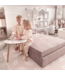 Velvet lila modulaire mini speelbank van zacht schuim en luxe stof