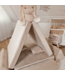 Ecru modulaire mini speelbank van zacht schuim en luxe velvet stof