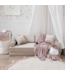 Ecru modulaire mini speelbank van zacht schuim en luxe velvet stof