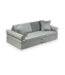 Grijze modulaire mini speelbank van zacht schuim en luxe velvet stof