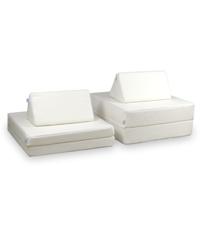 Zachte witte Montessori speelbank van teddystof