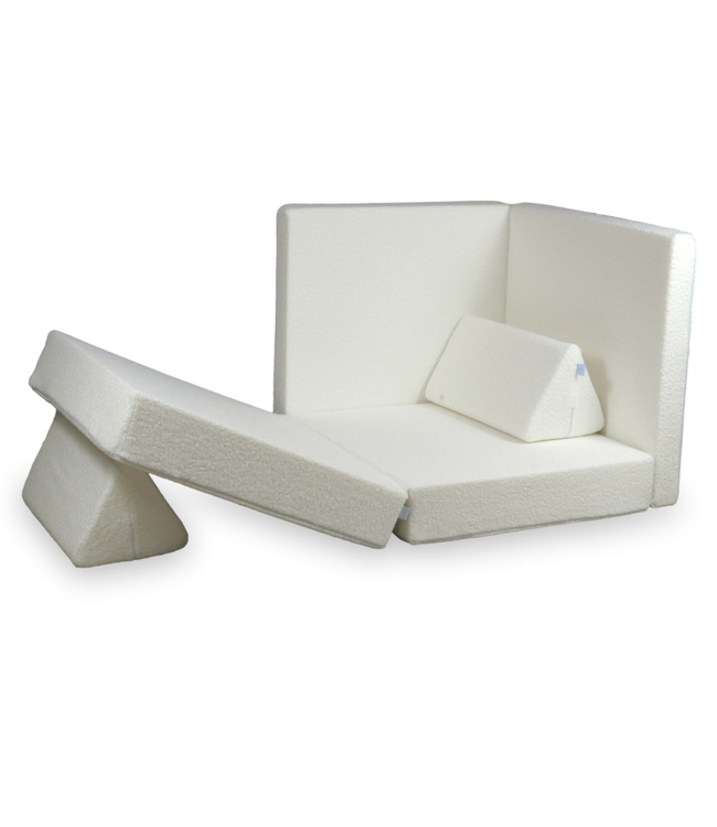 Zachte witte Montessori speelbank van teddystof