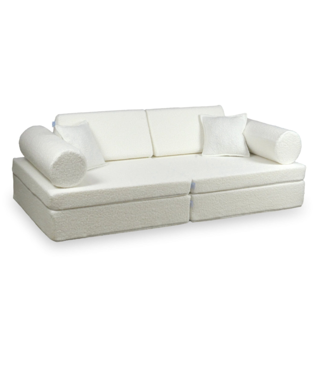 Zachte witte Montessori speelbank van teddystof