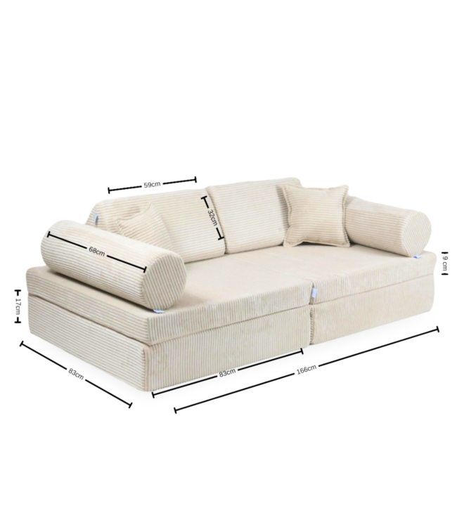 Zachte witte Montessori speelbank van teddystof