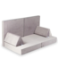 Modulaire Montessori speelbank van lila velvet met 10 delen