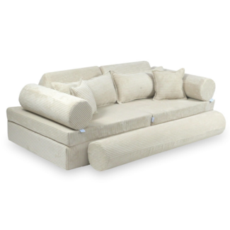 Mimii Canapé enfant Montessori luxe en velours côtelé | Beige