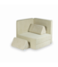 Modulaire kinderbank in beige corduroy met 13 zachte elementen.