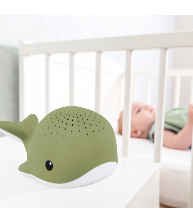 Wally walvis groene projector met licht en rustgevende geluiden