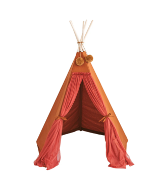 Minicamp Boho tipi tent fairy met tule | Cognac