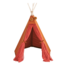 Cognac boho tipi tent van katoen en hout voor warme speelplek