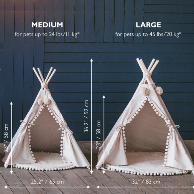 Tipi tent voor huisdieren  met luxe faux fur mat – duurzaam, stijlvol en comfortabel